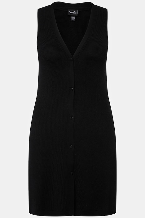 Ulla Popken Gilet nero elegante senza maniche in viscosa e poliestere - immagine 2