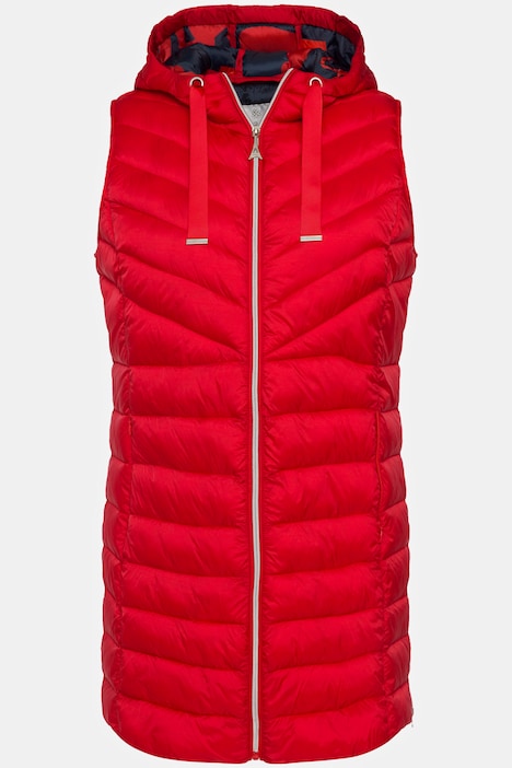 Ulla Popken Gilet lungo trapuntato con zip rosa chiaro - immagine 2