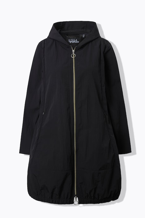 Ulla Popken Parka estivo idrorepellente HYPRAR nero con cappuccio - immagine 2
