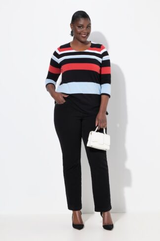 Jeans slim Vive le Weekend nero, indossato da modella