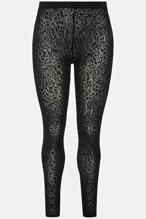 Ulla Popken leggings di calza con fantasia leopardata - immagine 2