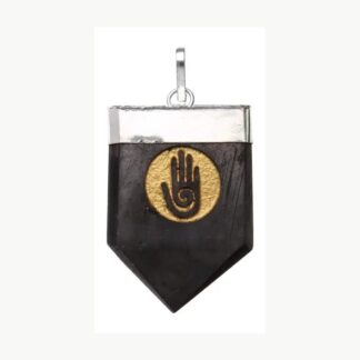 Ciondolo Mano Hopi in shungite placcato argento Vives