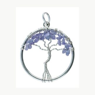 Ciondolo Albero della Vita con iolite placcato argento Vives