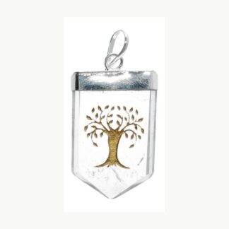 Ciondolo Albero della Vita in quarzo placcato argento Vives