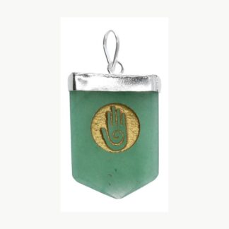 Ciondolo Mano Hopi in quarzo verde placcato argento Vives