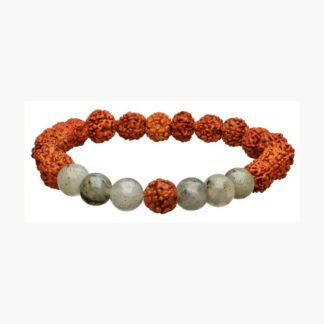Bracciale in rudraksha e labradorite Vives