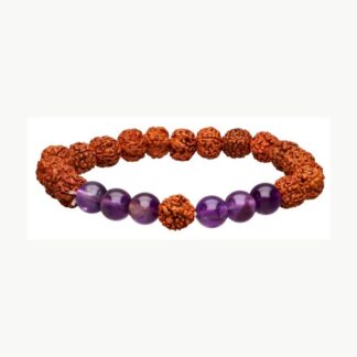 Bracciale in rudraksha e ametista Vives