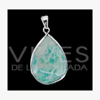 Ciondolo a goccia in amazonite placcato argento Vives